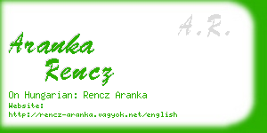 aranka rencz business card